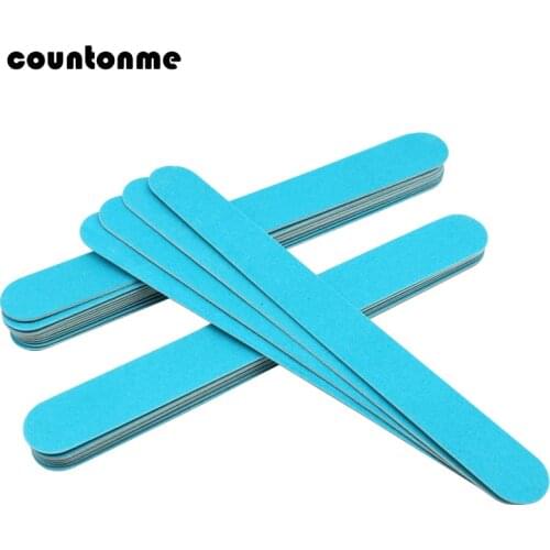 10PCS Blue Disposable Wooden Nail File Manicure Sandpaper Polishing Professional Nail Files 180/240 Thin Nail Art Manicure Tool