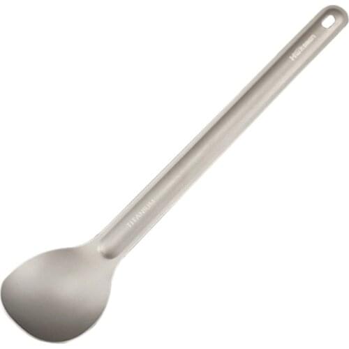2019 Titanium Spoon Lightweight Outdoor Camping Picnic Spoon Travel Tableware Long-handled Spoon