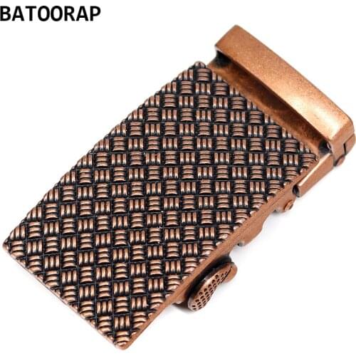 2021 New Wearable Automatic Belt Buckle For Men Bronze Alloy Casual Click Buckles Durable Fits In 3.5 CM Ratchet Belt
