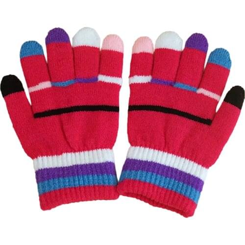 2021 Guantes Newest Childrens Gloves Cute Winter Warm Cashmere Color Printed Multifunctional Knitted Flip Gloves Перчатки