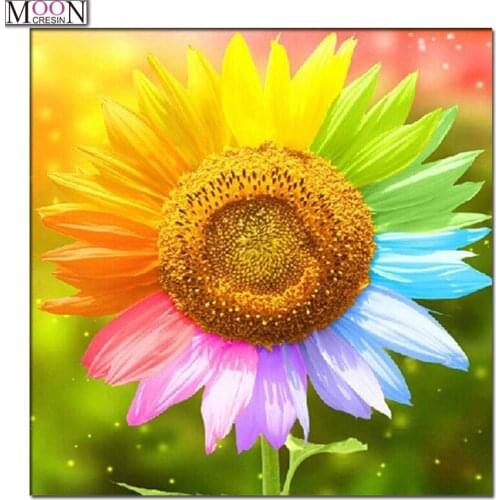 Flowers 5D Diy Diamond Embroidery Sunflower Diamond Painting Cross-stitch Full Square & Round Drill Picture Of Rhinestones Decor