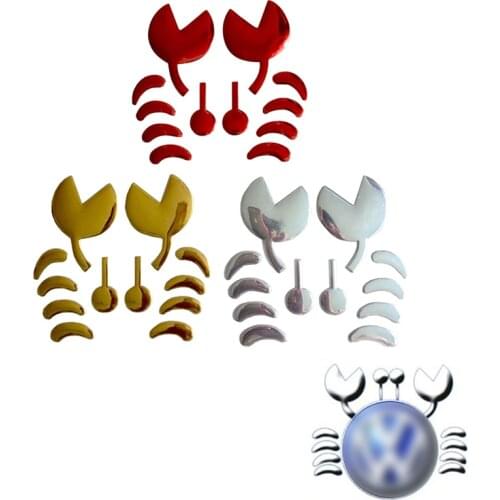 Car Sticker Fashion 3D Crab Styling Auto Emblem Logo PVC Decals Decoration DIY Accessories