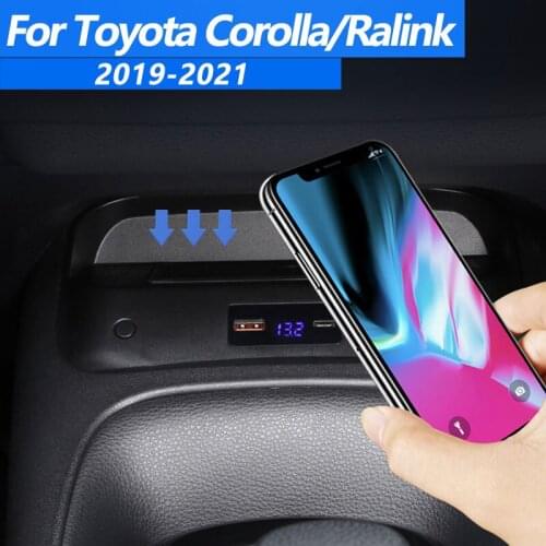 QI Car Wireless Charger For Toyota Corolla/Ralink 2019-2021 15W Accessories Mobile Phone Fast Charging Interior Modification