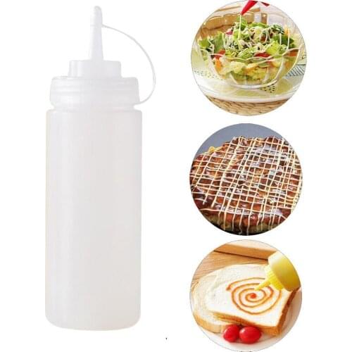 BBQ Ketchup Sauce Dispenser Bottles Olive Oil Dispensing Squeeze Cap Tools Safe Bottle Mayonnaise Jar with Kitchen Plastic Q0U1