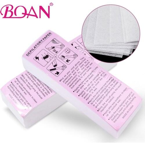 BQAN 100pcs Removal Nonwoven Body Cloth Hair Remove Wax Paper Rolls Hair Removal Epilator Wax Strip Paper