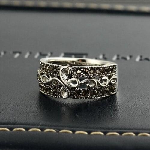 Iutopian Brand Amazing flower Vintage Retro Ring Angels For Women Antique With Shinning Crystal Top Quality #A4946