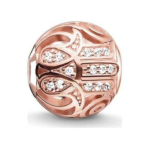 Rose Gold Color Fatimas Hand Beads, Fashion Thomas Style Karma Beads for Ts Jewelry Making Fit Charms Bracelets for Women Men