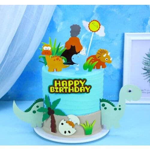 Dinosaur Birthday Cake Decor Dinosaur Cake Topper Safari Birthday Jungle Birthday Party Happy Birthday Party Decor Kids Boy Fav