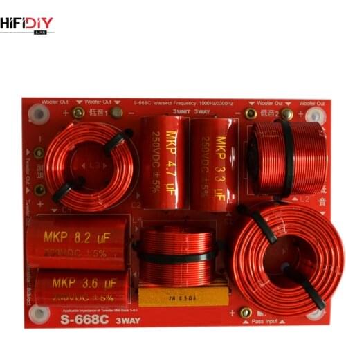 HIFIDIY LIVE S-668C 2.5/3 Way 3 speaker Unit (Tweeter +mid-bass +bass)HiFi Speakers audio Frequency Divider Crossover Filters