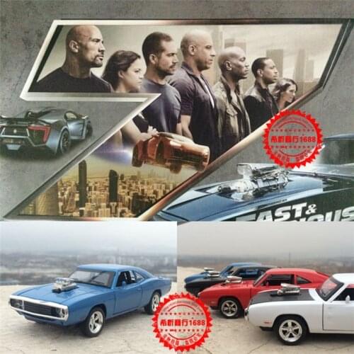 Fast And Furious Pull Back Dodge Charger Alloy Cars Models Four Color Metal Classical Cars Toy For Kids