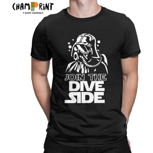 Mens T-Shirts Join The Dive Side Dark Underwater Funny Awesome Pure Cotton Tee Shirt Diving Scuba Diver T Shirt Tops Printed