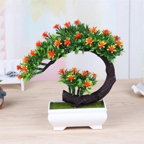 Artificial Plants Bonsai Small Tree Pot Plastic Plants Fake Flowers Potted Ornaments for Home Garden Decoration Simulation Plant