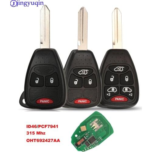 Jingyuqin Car Remote Key Fob pcf7961/ID46 Chip OHT692427AA For Chrysler 200/300/300c PT Cruiser Sebring for Dodge RAM For JEEP
