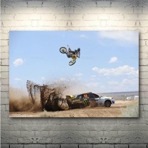 Cool Motocross Dirt Bike Jump Art Canvas Poster Sports Wall Painting Picture for Bedroom Wall Decor Home Decoration