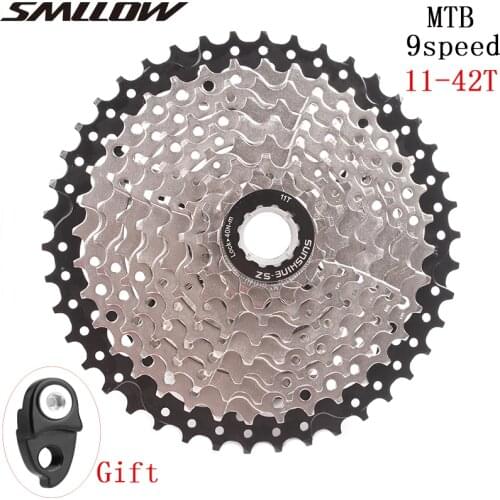 SUNSHINE-SZ 9 Speed Cassette 11-42T Wide Ratio Freewheel MTB Bike Bicycle Cassette Flywheel Sprocket Compatible with Sunrace