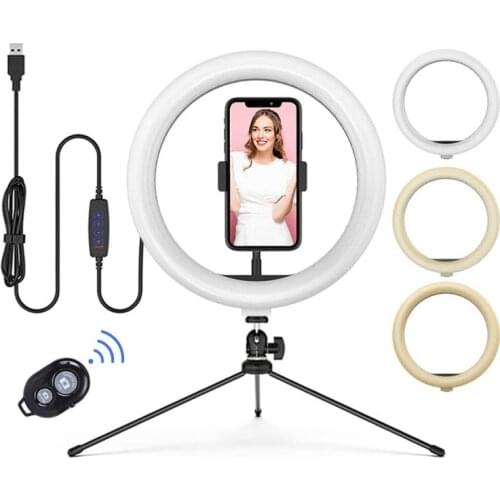 128~96 Led Photography Lighting Phone Ringlight Tripod Stand Photo Led Selfie Bluetooth Remote Ring Light Lamp Fill Youtube Live