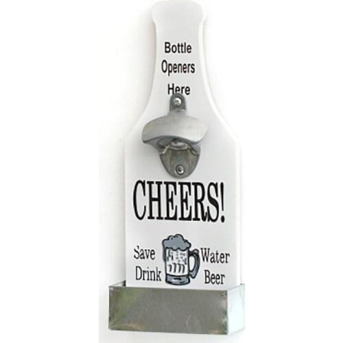 Creative Beer Bottle Opener with Storage Bar Vintage Graffiti Decoration Wall Mounted Restaurant Kitchen Jar Opener Kitchen Tool