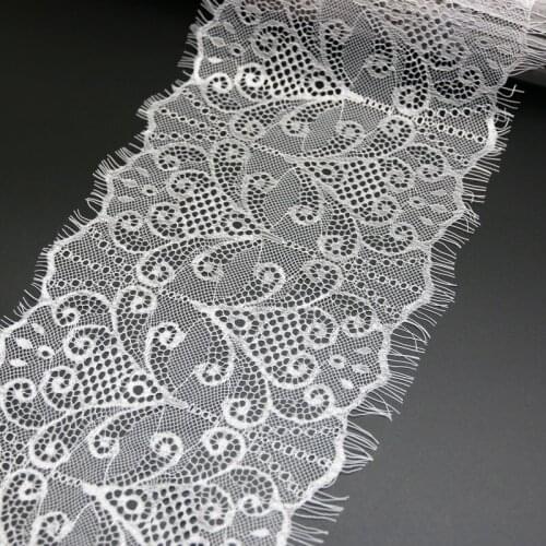 3 yards/lot) 200mm White eyelash lace fabric Webbing embroidered Trims Material