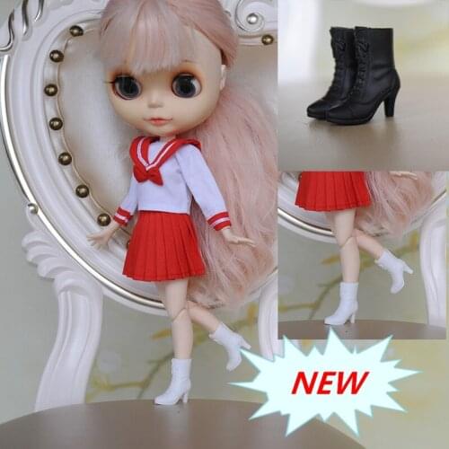 New 1Pairs Blyth Liica Dolls White/Black High Heel Shoes for Azone 1/6 Accessories