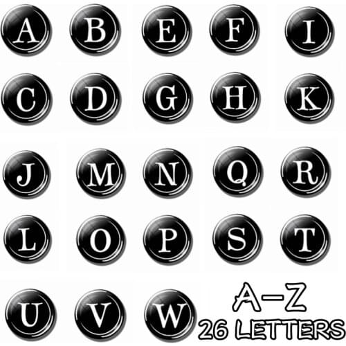 26 Letters 30 MM Fridge Magnet A-Z Round Glass Cabochon Dome Jewelry Making Magnetic Refrigerator Stickers Letter Birthday Gift