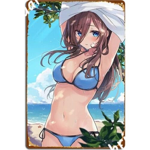 Miku Nakano Metal Plaque Poster Cinema Living Room Painting Décor Mural Classic Tin Sign Poster