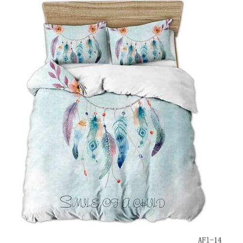 Fashion Dream Catcher Bedding Set Large Size Down Quilt Cover Pillowcase Girl Bedroom Decoration Digital Print Bedding Set