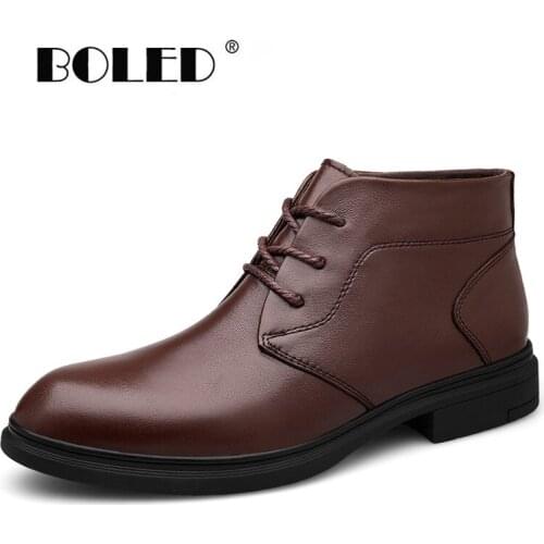 High Quality Warm Plush Men Boots Waterproof Ankle Snow Boots Outdoor Waterproof Non-slip Autumn Winter Shoes Men