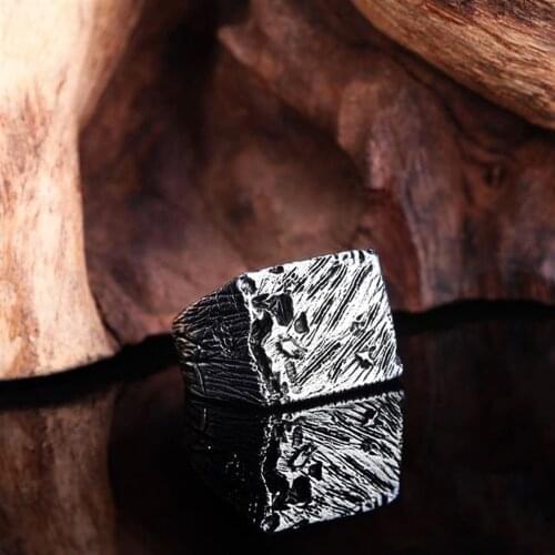 Solid 925 Sterling Silver Special Design Oxidised Mens Ring