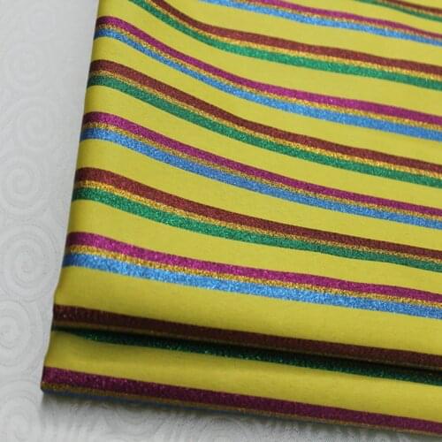 NCF205 73cm Colorful Strip Purl Chinese Style Cloth Fabric Buddhism Satin Fabric Garment Longskirt Fabric Festival Clothes
