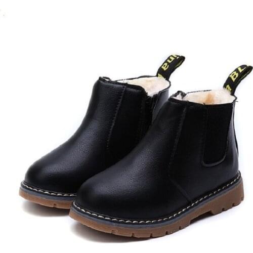 New Boys Shoes Winter Boots For Little Girl Warm Toddler Shoe Kid Snow Waterproof Leather Boot 1 2 3 4 5 6 7 8 9 10 11 12 Years