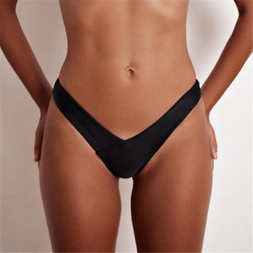 New Summer Bikini Solid Triangle Bikini Quick Dry Bikinis Woman Beach Swimming Trunks Woman Sexy Thong Bikini Swim Briefs