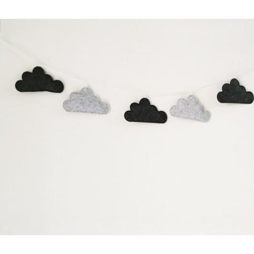 New Nordic Party Felt Fabric String Cloud Garland Banner Kids Room Hanging Wall Decor Tent Bed Mat Baby Shower Bunting Ornament