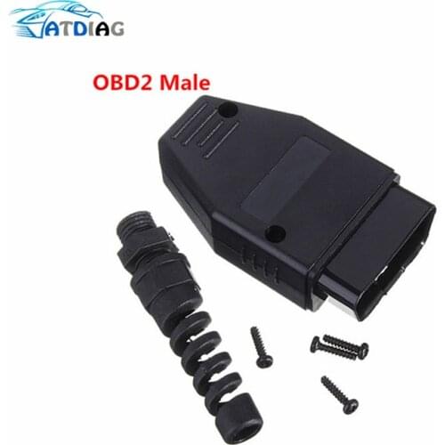 New OBD2 16Pin Male Female Connector Plug Adapter OBD OBDII EOBD J1962 OBD2 16Pin Wiring Adapter 16Pin Shell Wholesale