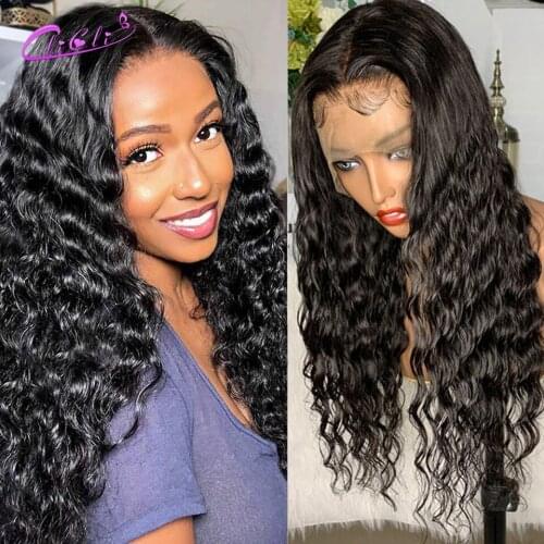 Deep Wave Lace Front Wig Human Hair 30 Inch Wig 13x4 Frontal Wig 150 Density Deep Wave Closure Wig Swiss Lace 4x4 Brazilian Wig