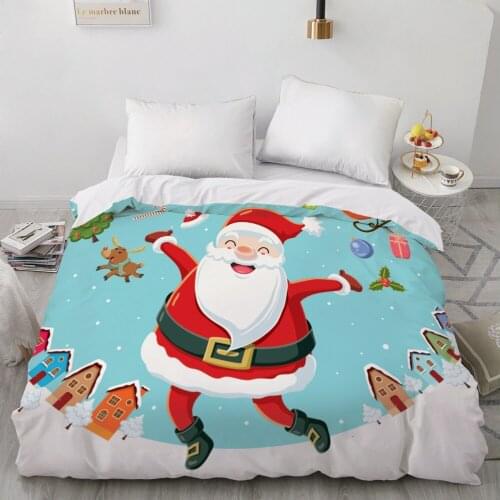 1 PCS 3D Printed White Santa Claus Duvet Cover 240x220 King Size Printing NO Pillowcases And NO Sheets Home Textiles Comforter