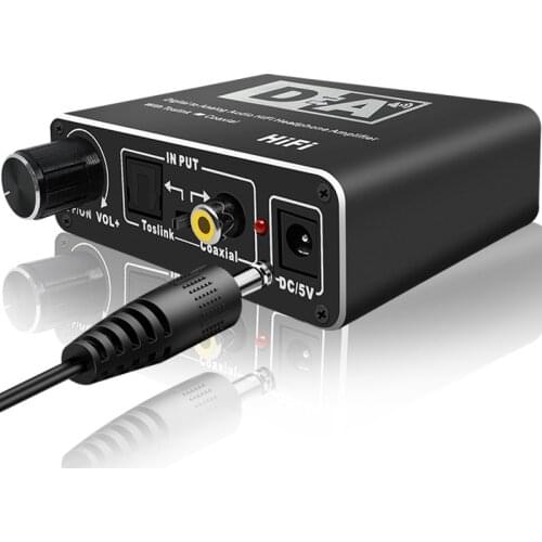 Hifi DAC Amp Digital To Analog Audio Converter RCA 3.5mm Headphone Amplifier Toslink Optical Coaxial Output Portable dac 24bit