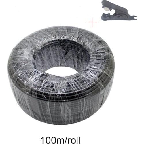 100M/roll 1/4'' 6.35mm black white PE tube PVC hose food grade material for misting kits irrigation system