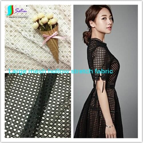 New Black White Large Hole Hollow Stretch Mesh Fabric, DIY Accessories Skirt Dress Costume Wedding Clothing Net Fabric A0248F
