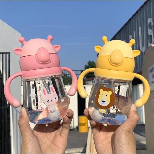 Kids Children Cartoon Animal School Drinking Water Straw Bottle Straw Sippy Baby Cup 2800ml