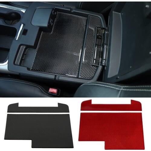Soft Real Carbon Fiber Interior Mouldings for Dodge Ram 2010-2015 Armrest Box Upper Groove Pad Decorative Cover Car Accessories