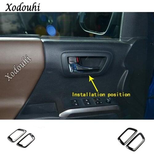 Car Door Inner Built Handle Bowl Cup Cover Trim Insert Cover Stick Frame Lamp For Toyota Tacoma 2015 2016 2017 2018 2019 2020