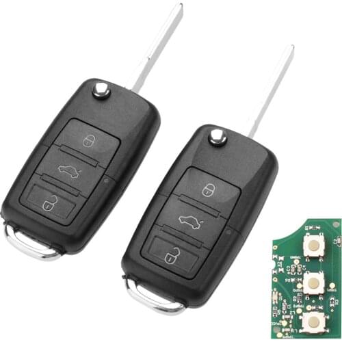 Yetaha 2pcs/lot 3 Button 1K0959753G Car Smart Remote Key ID48 Chip Fit For VW Caddy Golf For Jetta Sirocco Tiguan Touran 434 MHz