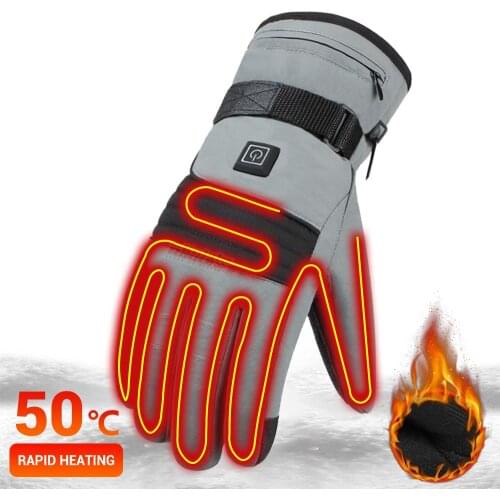 Winter Cycling Gloves Bicycle Warm Touchscreen MTB Gloves Water-resistant Outdoor Bike Skiing Motorcycle Heated Gloves