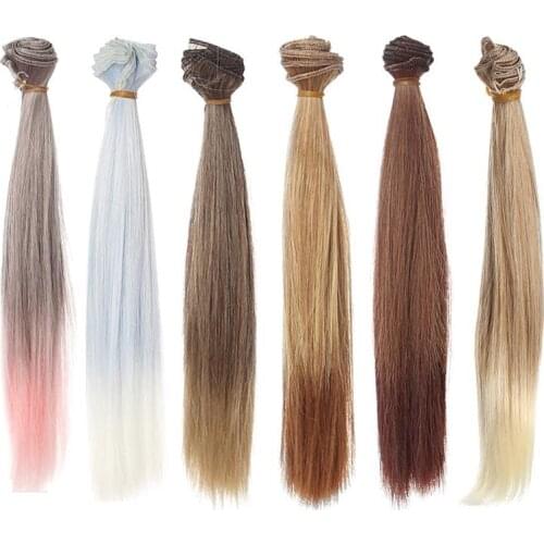 12PCS/LOT Wholesale Handmade Synthetic Doll Hair BJD Wig 1/4 Straight Wigs For Dolls