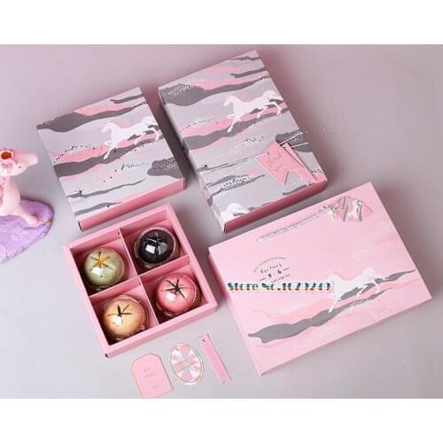 17x17x5cm 24.5x17x5cm Dream Horse pattern Pink box Gift Box Candy Food box Wedding Gift Packag Christmas Party Decor Supplies