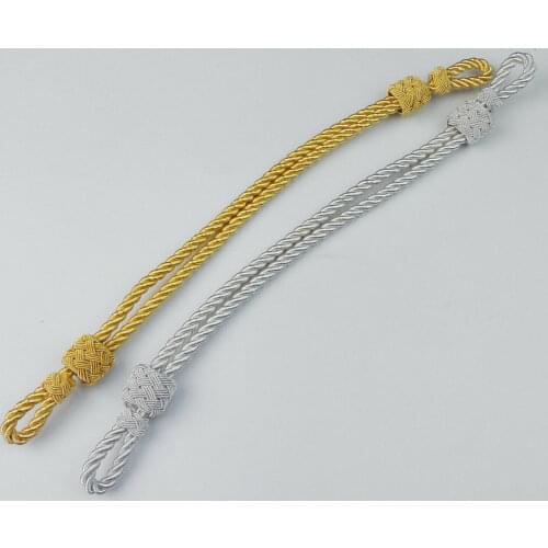 2PCS WWII German Military officer Cap Hat Chin Cord silvery and golden metal wire Reproduction Military Store