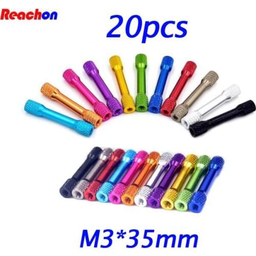 20pcs M3*35mm Aluminum alloy spacers M3 Pillar 35mm Dual End Textured tube column for FPV RC Drone Quadcopter Multicopter