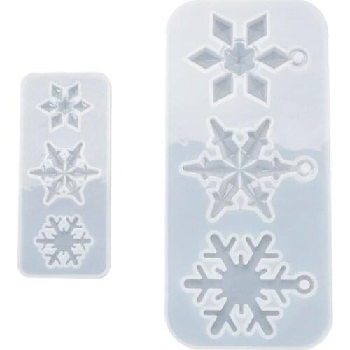 2020 New UV Resin Jewelry Liquid Silicone Mold Crystal Epoxy Snowflake With Hole Pendant Silicone Mold Handmade Jewelry Necklace