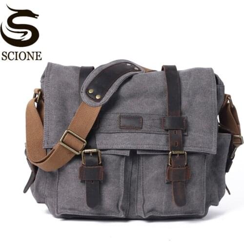 2021 Casual Vintage Canvas Shoulder Bag Portable Rucksack Mountaineering Messenger Bag Large Capacity Laptop School Bag XA782M