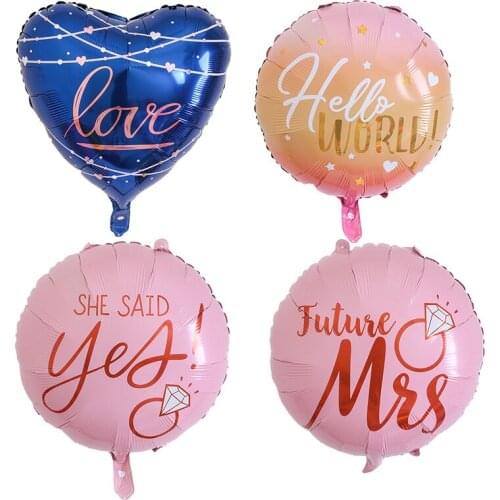 22 Inch Courtship Proposal Aluminum Film Balloon Love Wedding Decoration Balloon Blue Pink Gradient Color Wholesale